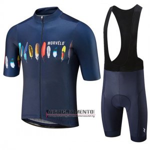 Abbigliamento Morvelo 2019 Manica Corta e Pantaloncino Con Bretelle Spento Blu