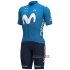 Abbigliamento Movistar 2020 Manica Corta e Pantaloncino Con Bretelle Bianco Blu