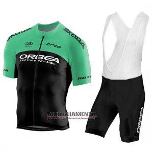 Abbigliamento Orbea Factory 2018 Manica Corta e Pantaloncino Con Bretelle Nero Verde