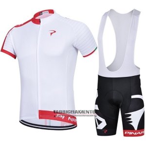 Abbigliamento Pinarello 2018 Manica Corta e Pantaloncino Con Bretelle Rosso Bianco