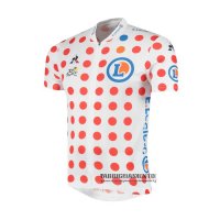 Abbigliamento Tour de France 2019 Manica Corta e Pantaloncino Con Bretelle Bianco Rosso(3)