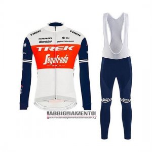 Abbigliamento Trek Segafredo 2020 Manica Lunga e Calzamaglia Con Bretelle Bianco Rosso Nero