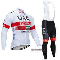 Abbigliamento UCI Mondo Campione Uae 2019 Manica Lunga e Calzamaglia Con Bretelle Bianco Rosso
