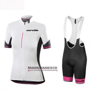 Donne Abbigliamento Cervelo 2019 Manica Corta e Pantaloncino Con Bretelle Bianco Nero