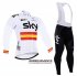 Abbigliamento Sky 2016 Manica Lunga E Calzamaglia Con Bretelle Bianco E Giallo