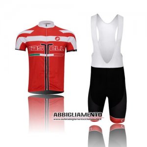 Abbigliamento Castelli 2011 Manica Corta E Pantaloncino Con Bretelle Arancione E Bianco