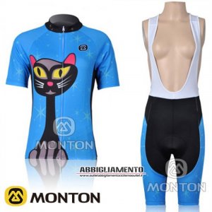 Donne Abbigliamento Monton 2011 Manica Corta E Pantaloncino Con Bretelle Celeste E Nero