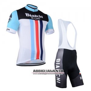 Abbigliamento Bianchi 2014 Manica Corta E Pantaloncino Con Bretelle Nero E Celeste