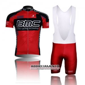 Abbigliamento Bmc 2015 Manica Corta E Pantaloncino Con Bretelle Rosso E Nero