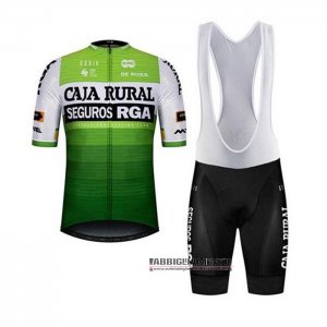 Abbigliamento Caja Rural 2020 Manica Corta e Pantaloncino Con Bretelle Bianco Verde