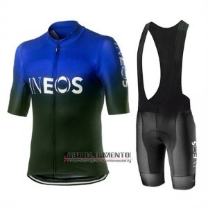 Abbigliamento Castelli Ineos 2019 Manica Corta e Pantaloncino Con Bretelle Nero Blu