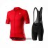 Abbigliamento Castelli 2021 Manica Corta e Pantaloncino Con Bretelle Rosso