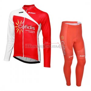 Abbigliamento Ciclismo Cofidis Manica Lunga 2013 rosso