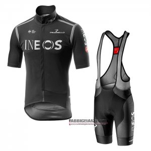 Abbigliamento INEOS 2020 Manica Corta e Pantaloncino Con Bretelle Nero Grigio(1)