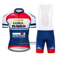 Abbigliamento Lotto NL-Jumbo 2019 Manica Corta e Pantaloncino Con Bretelle Blu Bianco Rosso