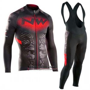 Abbigliamento Northwave 2019 Manica Lunga e Calzamaglia Con Bretelle Nero Rosso