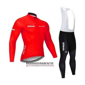 Abbigliamento STRAVA 2020 Manica Lunga e Calzamaglia Con Bretelle Rosso