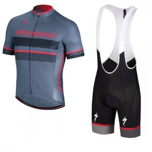 Abbigliamento Specialized 2018 Manica Corta e Pantaloncino Con Bretelle Grigio Rosa