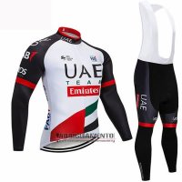 Abbigliamento UCI Mondo Campione Uae 2019 Manica Lunga e Calzamaglia Con Bretelle Bianco Nero Rosso