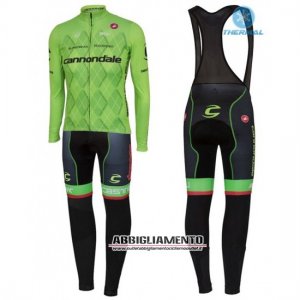 Abbigliamento Cannondale Garmin 2016 Manica Lunga E Calzamaglia Con Bretelle Nero E Verde