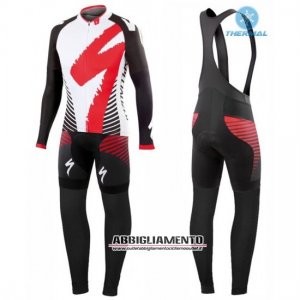 Abbigliamento Specialized 2016 Manica Lunga E Calzamaglia Con Bretelle Rosso E Bianco