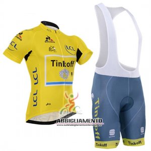 Abbigliamento Tinkoff 2016 Manica Corta E Pantaloncino Con Bretelle Giallo E Nero