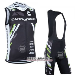 Gilet Antivento Cannondale Garmin Manica Corta E Pantaloncino Con Bretelle Bianco E Nero 2014