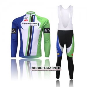 Abbigliamento Cannondale Garmin 2013 Manica Lunga E Calza Abbigliamento Con Bretelle Verde E Bianco