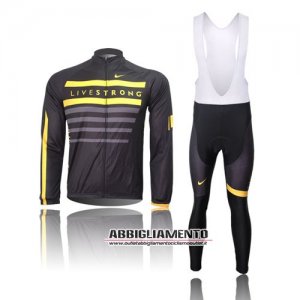 Abbigliamento LiveStrong 2013 Manica Lunga E Calza Abbigliamento Con Bretelle Nero E Giallo