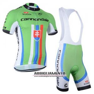 Abbigliamento Cannondale Garmin 2013 Manica Corta E Pantaloncino Con Bretelle Verde E Bianco