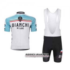 Abbigliamento Bianchi 2014 Manica Corta E Pantaloncino Con Bretelle Bianco E Celeste