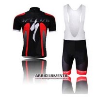 Abbigliamento Specialized 2014 Manica Corta E Pantaloncino Con Bretelle Nero E Rosso