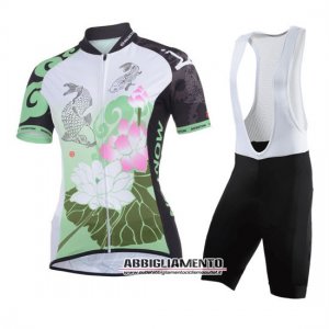 Donne Abbigliamento Monton 2014 Manica Corta E Pantaloncino Con Bretelle Verde E Bianco