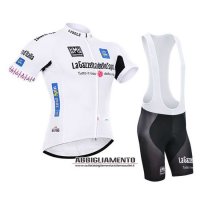 Abbigliamento Giro d'Italia 2015 Manica Corta E Pantaloncino Con Bretelle Bianco