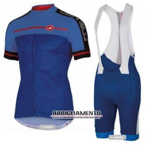 Abbigliamento Castelli 2016 Manica Corta E Pantaloncino Con Bretelle Blu