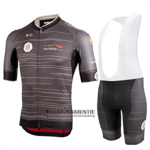 Abbigliamento Castelli Uae Tour 2019 Manica Corta e Pantaloncino Con Bretelle Grigio