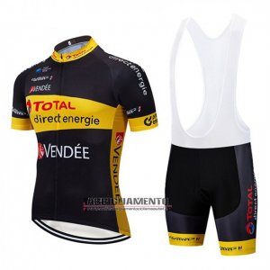 Abbigliamento Direct Energie 2019 Manica Corta e Pantaloncino Con Bretelle Nero Giallo