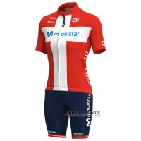 Abbigliamento Donne Movistar Manica Corta e Pantaloncino Con Bretelle 2021 Campione Danimarca