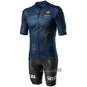 Abbigliamento Giro d\'Italia 2020 Manica Corta e Pantaloncino Con Bretelle Spento Blu