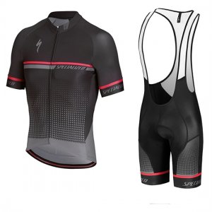 Abbigliamento Specialized 2018 Manica Corta e Pantaloncino Con Bretelle Nero Grigion Rosso