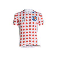 Abbigliamento Tour de France 2021 Manica Corta e Pantaloncino Con Bretelle Rosso Bianco