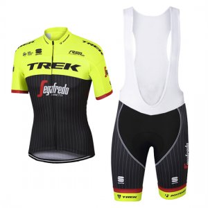 Abbigliamento Trek Segafredo 2017 Manica Corta e Pantaloncino Con Bretelle verde e nero