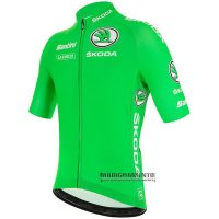 Abbigliamento Vuelta Espana 2020 Manica Corta e Pantaloncino Con Bretelle Verde