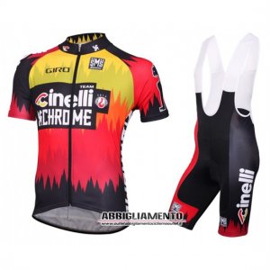 Abbigliamento Cinelli 2016 Manica Corta E Pantaloncino Con Bretelle Rosso E Giallo