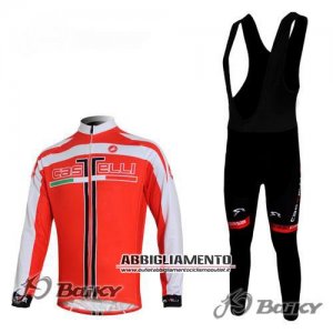 Abbigliamento Castelli 2011 Manica Lunga E Calza Abbigliamento Con Bretelle Arancione E Bianco