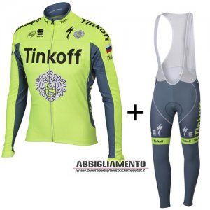 Abbigliamento SaxoBank 2016 Manica Lunga E Calza Abbigliamento Con Bretelle Verde