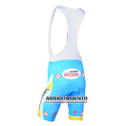 Abbigliamento Astana 2014 Manica Corta E Pantaloncino Con Bretelle Blu E Giallo - Clicca l'immagine per chiudere