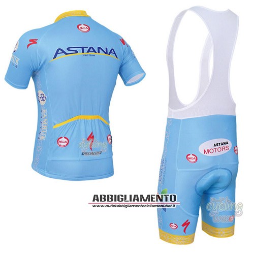 Abbigliamento Astana 2016 Manica Corta E Pantaloncino Con Bretelle Blu E Giallo - Clicca l'immagine per chiudere