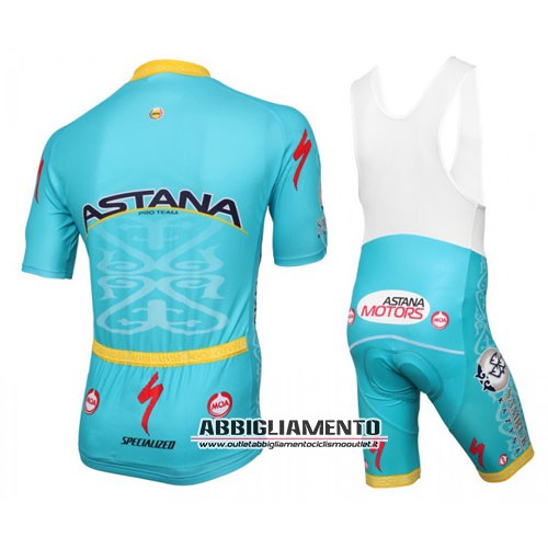 Abbigliamento Astana 2016 Manica Corta E Pantaloncino Con Bretelle Celeste E Giallo - Clicca l'immagine per chiudere