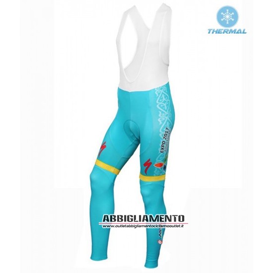 Abbigliamento Astana 2016 Manica Lunga E Calza Abbigliamento Con Bretelle Azzurro E Giallo - Clicca l'immagine per chiudere